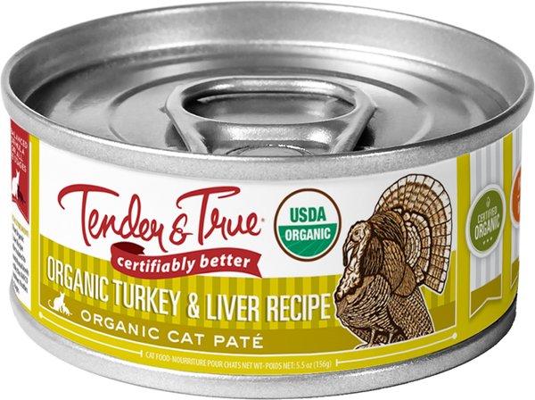 Tender & True Organic Turkey & Liver Recipe Grain- Free Canned Cat Food, 5.5-oz, case of 24 slide 1 of 5