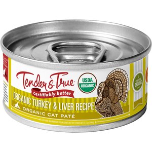 Tender & True Organic Turkey & Liver Recipe Grain- Free Canned Cat Food, 5.5-oz, case of 24