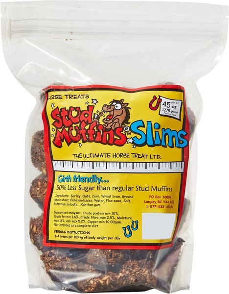 Stud Muffins Slims 50% Less Sugar Molasses Horse Treats, 45-oz bag slide 1 of 6