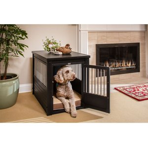 New Age Pet ecoFLEX Single Door Furniture Style Dog Crate & End Table, Espresso, 35 inch