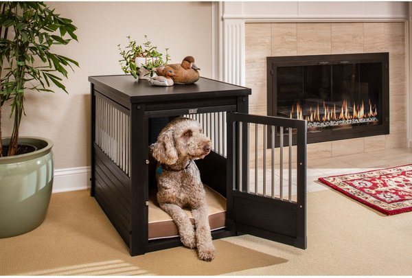 New Age Pet ecoFLEX Single Door Furniture Style Dog Crate & End Table, Espresso, 42 inch slide 1 of 10