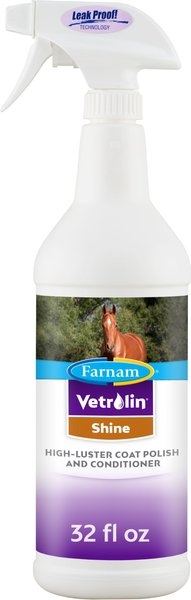 Farnam Vetrolin Shine High-Luster Horse Coat Polish & Conditioner, 32-oz spray bottle slide 1 of 2