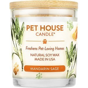 Pet House Mandarin Sage Natural Soy Candle, 9-oz jar