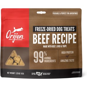 ORIJEN Ranch-Raised Beef Formula Grain-Free Freeze-Dried Dog Treats, 3.25-oz bag