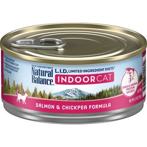 Natural Balance L.I.D. Limited Ingredient Diets Indoor Grain-Free Salmon & Chickpea Formula Wet Cat Food, 5.5-oz, case of 24, 5.5-oz