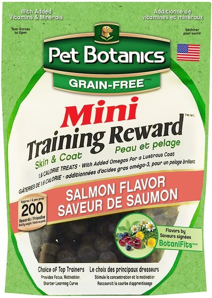 Pet Botanics Mini Training Reward Salmon Flavor Grain-Free Dog Treats, 4-oz bag slide 1 of 4