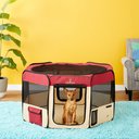 Zampa Pet Folding Soft-sided Dog & Cat Playpen, Red, Medium