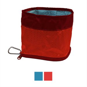 Kurgo Zippy Travel Polyester Dog Bowl, Red, 6-cup