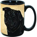Pet Gifts USA My Faithful Friend Dog Breed Coffee Mug, Pug (Black), 15-oz