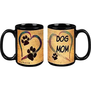 Pet Gifts USA Pawmarks on My Heart "Dog Mom" Coffee Mug, 15-oz