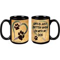 Pet Gifts USA Pawmarks on My Heart "Life is Just Better When I'm with my Dog" Coffee Mug, 15-oz