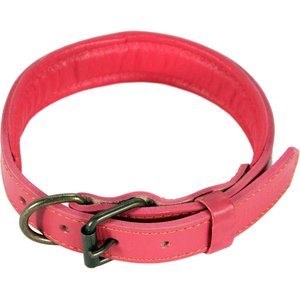 Logical Leather Padded Dog Collar, Pink, Medium