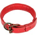 Logical Leather Padded Dog Collar, Red, Large
