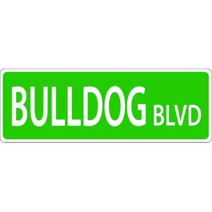 Imagine This Company Dog Breed Street Sign, Bulldog