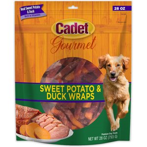 Cadet Premium Gourmet Sweet Potato & Duck Wraps Dog Treats, 28-oz bag