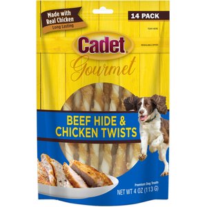 Cadet Gourmet Rawhide & Chicken Twist Dog Treats, 14 count