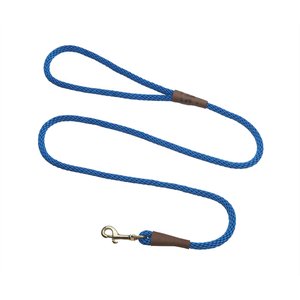 Mendota Products Small Snap Solid Rope Dog Leash, Blue, 4-ft long, 3/8-in wide