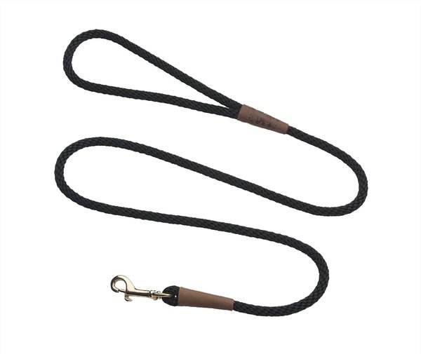 Mendota Products Small Snap Solid Rope Dog Leash, Black, 4-ft long, 3/8-in wide slide 1 of 2