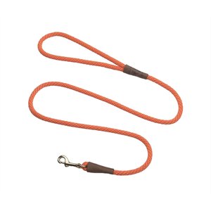 Mendota Products Small Snap Solid Rope Dog Leash, Orange, 4-ft long, 3/8-in wide