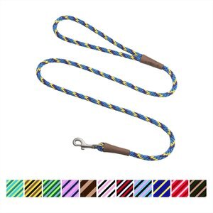 Mendota Products Small Snap Striped Rope Dog Leash, Sunset, 4-ft long, 3/8-in wide