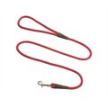 Mendota Products Small Snap Solid Rope Dog Leash, Red, 6-ft long, 3/8-in wide