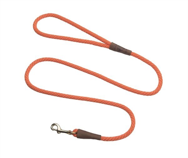 Mendota Products Small Snap Solid Rope Dog Leash, Orange, 6-ft long, 3/8-in wide slide 1 of 2