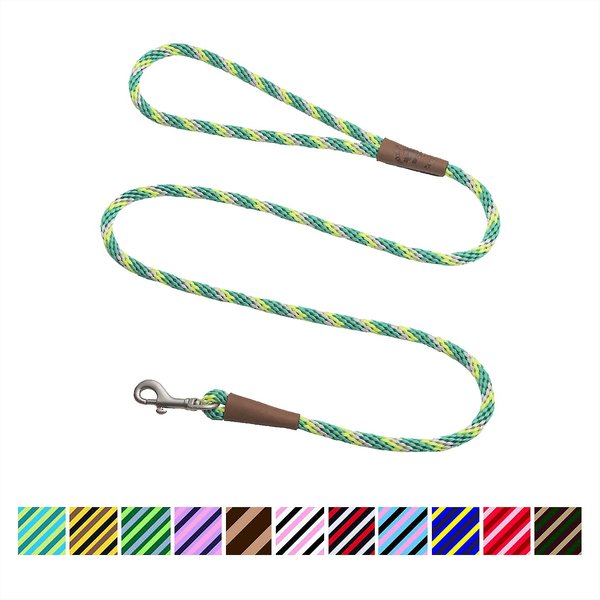 Mendota Products Small Snap Striped Rope Dog Leash, Ivy, 6-ft long, 3/8-in wide slide 1 of 1