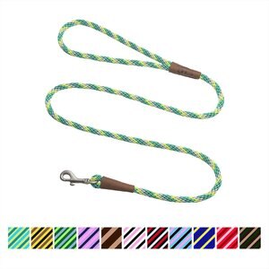 Mendota Products Small Snap Striped Rope Dog Leash, Ivy, 6-ft long, 3/8-in wide