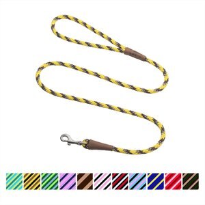 Mendota Products Small Snap Striped Rope Dog Leash, Harvest, 6-ft long, 3/8-in wide