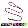 Mendota Products Small Snap Checkered Rope Dog Leash, Black Ice Red, 6-ft long, 3/8-in wide