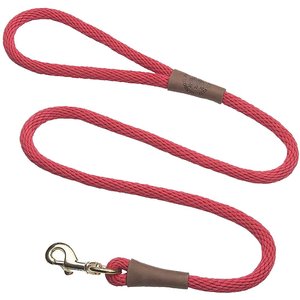 Mendota Products Large Snap Solid Rope Dog Leash, Red, 4-ft long, 1/2-in wide
