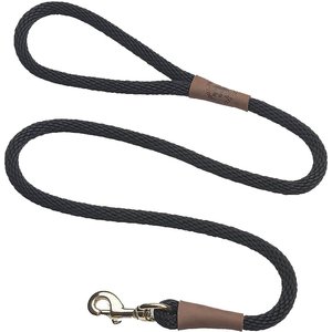 Mendota Products Large Snap Solid Rope Dog Leash, Black, 4-ft long, 1/2-in wide