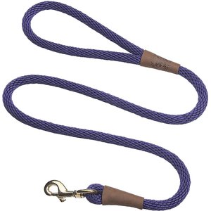 Mendota Products Large Snap Solid Rope Dog Leash, Purple, 4-ft long, 1/2-in wide