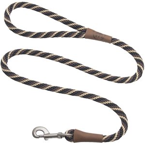 Mendota Products Large Snap Striped Rope Dog Leash, Mocha, 4-ft long, 1/2-in wide