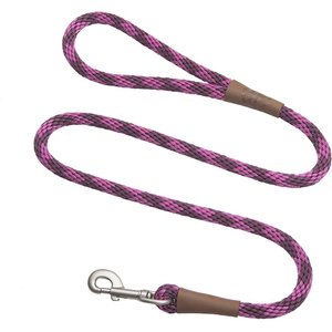 Mendota Products Large Snap Checkered Rope Dog Leash, Ruby, 4-ft long, 1/2-in wide