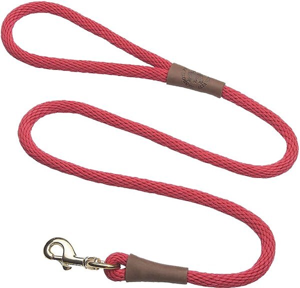 Mendota Products Large Snap Solid Rope Dog Leash, Red, 6-ft long, 1/2-in wide slide 1 of 2