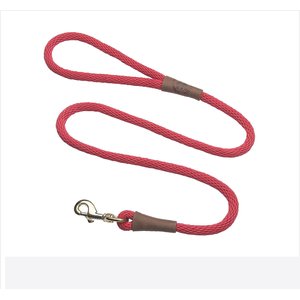 Mendota Products Large Snap Solid Rope Dog Leash, Red, 6-ft long, 1/2-in wide