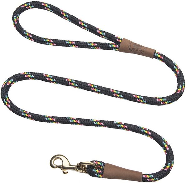 Mendota Products Large Snap Confetti Rope Dog Leash, Black Confetti, 6-ft long, 1/2-in wide slide 1 of 3