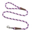 Mendota Products Large Snap Striped Rope Dog Leash, Lilac, 6-ft long, 1/2-in wide