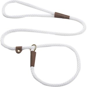 Mendota Products Small Slip Solid Rope Dog Leash, White, 4-ft long, 3/8-in wide