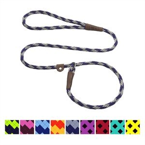 Mendota Products Small Slip Checkered Rope Dog Leash, Amethyst, 4-ft long, 3/8-in wide