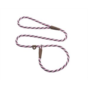 Mendota Products Small Slip Striped Rope Dog Leash, Pink Chocolate, 6-ft long, 3/8-in wide