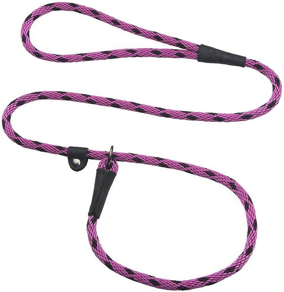 Mendota Products Small Slip Checkered Rope Dog Leash, Black Ice Raspberry, 6-ft long, 3/8-in wide slide 1 of 4