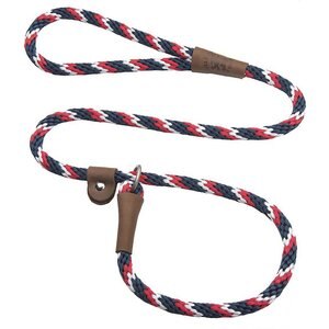 Mendota Products Large Slip Striped Rope Dog Leash, Pride, 4-ft long, 1/2-in wide