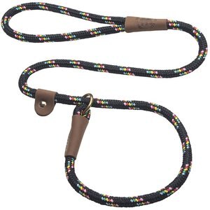 Mendota Products Large Slip Confetti Rope Dog Leash, Black Confetti, 6-ft long, 1/2-in wide