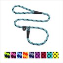 Mendota Products Large Slip Checkered Rope Dog Leash, Black Ice Turquoise, 6-ft long, 1/2-in wide