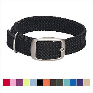 Mendota Products Double Braid Dog Collar, Black, 18-in neck, 1-in wide