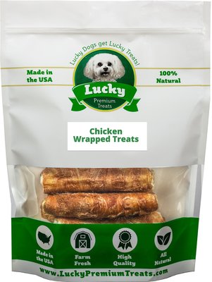 Lucky Premium Treats Chicken Wrapped Rawhide Dog Treats, slide 1 of 1