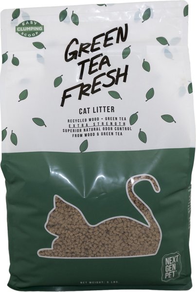 Next Gen Pet Products Pet Products Green Tea Fresh Unscented Clumping Wood Cat Litter, 5-lb bag slide 1 of 6