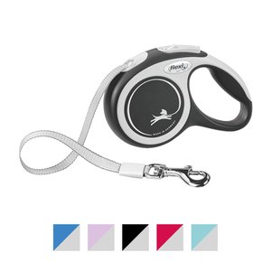 Flexi Comfort Nylon Tape Retractable Dog Leash, Grey, X-Small: 10-ft long